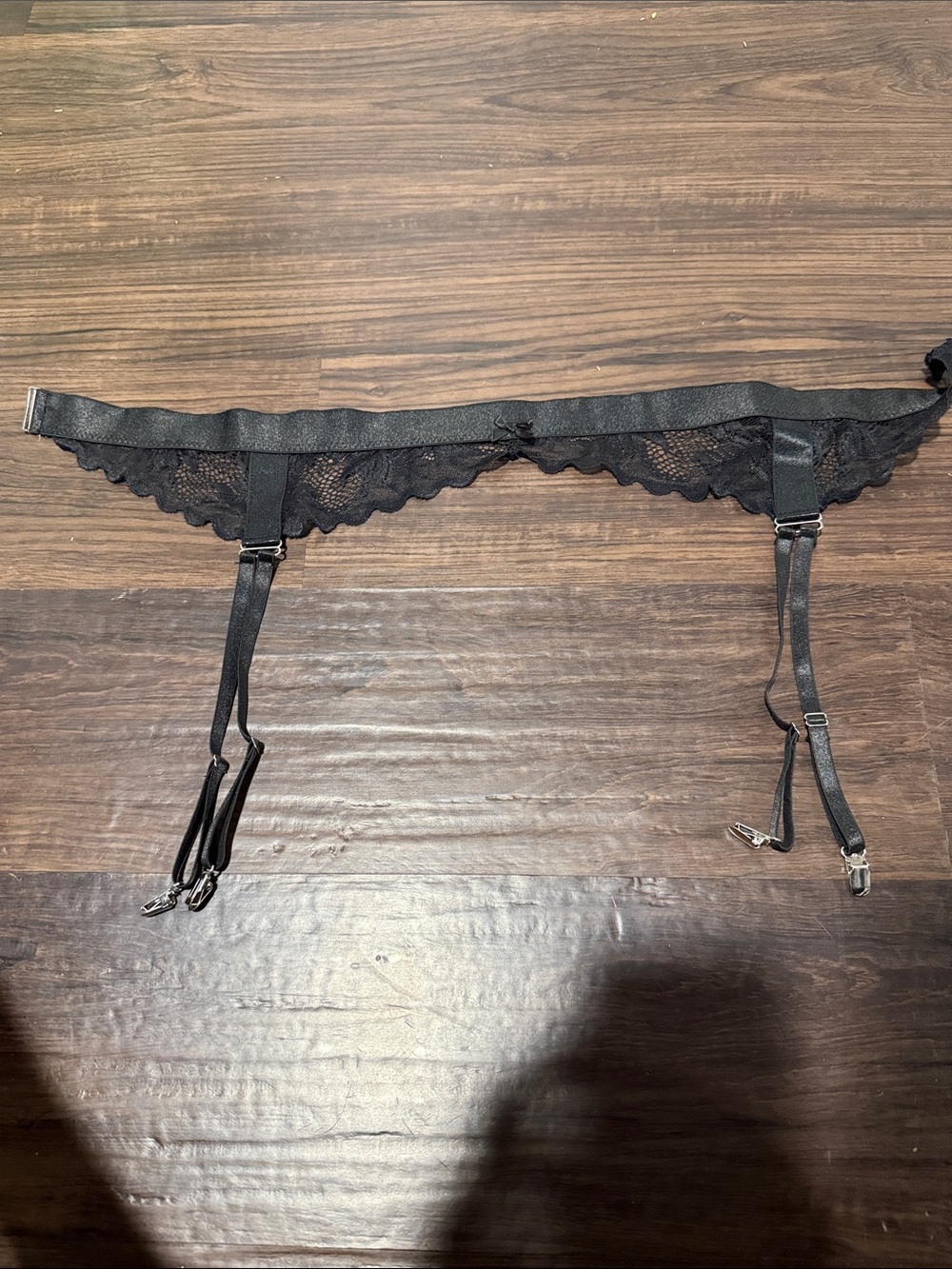 Black Lace Garter Belt with Adjustable Straps